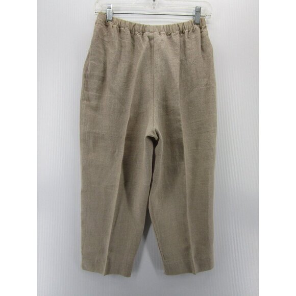 VINTAGE J Jill Pants Small Linen Cropped Wide Leg Peasant Lagenlook - Picture 5 of 9